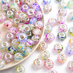 Resin Splash Ink Spacer Beads 14mm Large Hole 50pcs 4