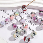 Plating Rose Acrylic Beads 12mm Double Sided Glitter Powder 50pcs 4