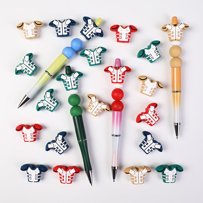 Silicone 3D Focal Beads Olive Armor Color Sporty Vibrant 20pcs 6