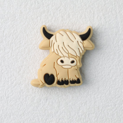 Highland Cow Silicone Focal Beads Colorful 20pcs 8