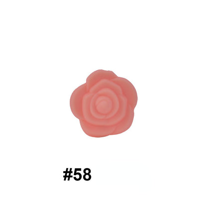 Double-Sided Flower Silicone Beads Multi Color Solid 50pcs 27