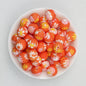 15mm Deep Color Pattern Printed Silicone Round Beads 50pcs - Sun Chrysanthemum