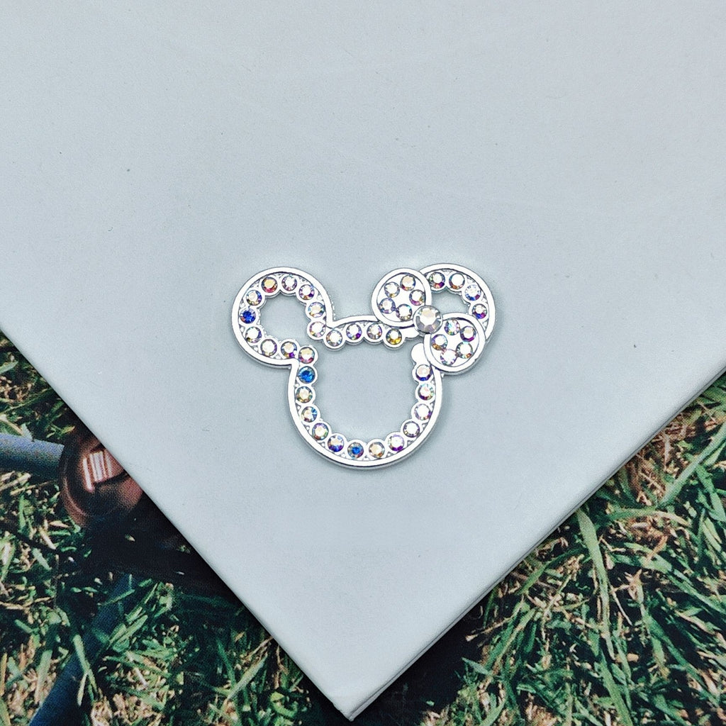 Cute Hollow Rhinestone Mickey Head Alloy Bead Frames 10pcs 5