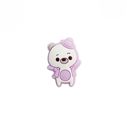 Silicone Focal Beads Dancing Bears Wearing Tilted Hat 20pcs 7