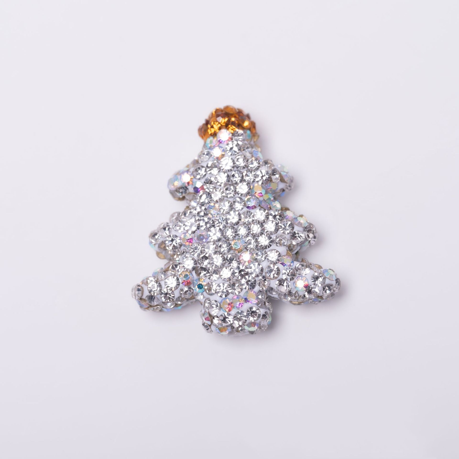 Polymer Clay Christmas Tree Rhinestone Beads 30mm Festive Holiday 10pcs 15