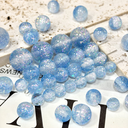 Dual Tone 8mm Round Resin Opal Beads Sparkling Glitter Finish 50pcs 15