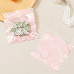 Daisy Pattern Top Seal Zip Lock Bags PE Plastic 14.5cm 50pcs 3