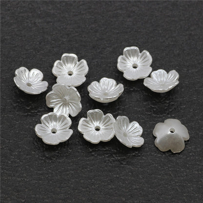 Pearl Imitation Flower Acrylic Beads 2-13mm White 100pcs 10