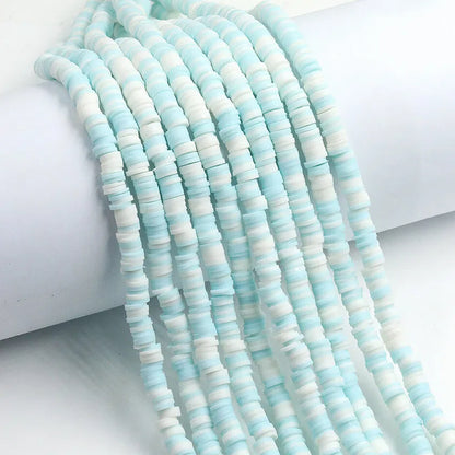 Flat Clay Beads 6mm Colorful Mixed Polymer Spacer 10strands 12