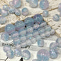 Dual Tone 8mm Round Resin Opal Beads Sparkling Glitter Finish 50pcs 9
