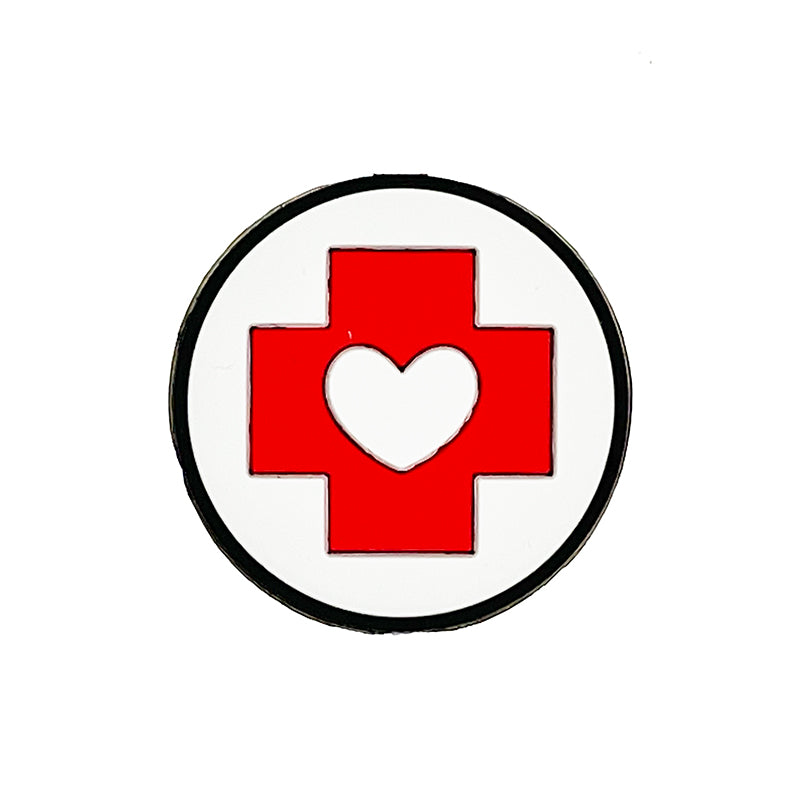 Silicone Focal Beads Nurse Red Cross Round Button White Heart 20pcs