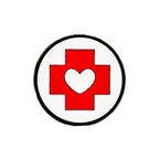 Silicone Focal Beads Nurse Red Cross Round Button White Heart 20pcs