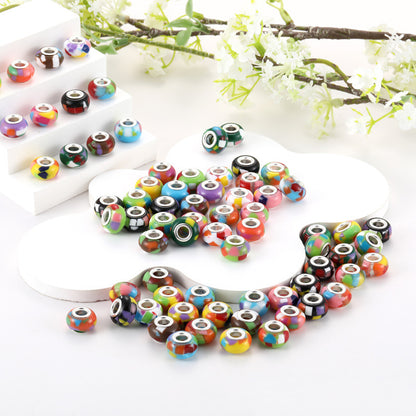 Imitation Lampwork Chunky Resin Beads 14mm Multicolor 100pcs 2