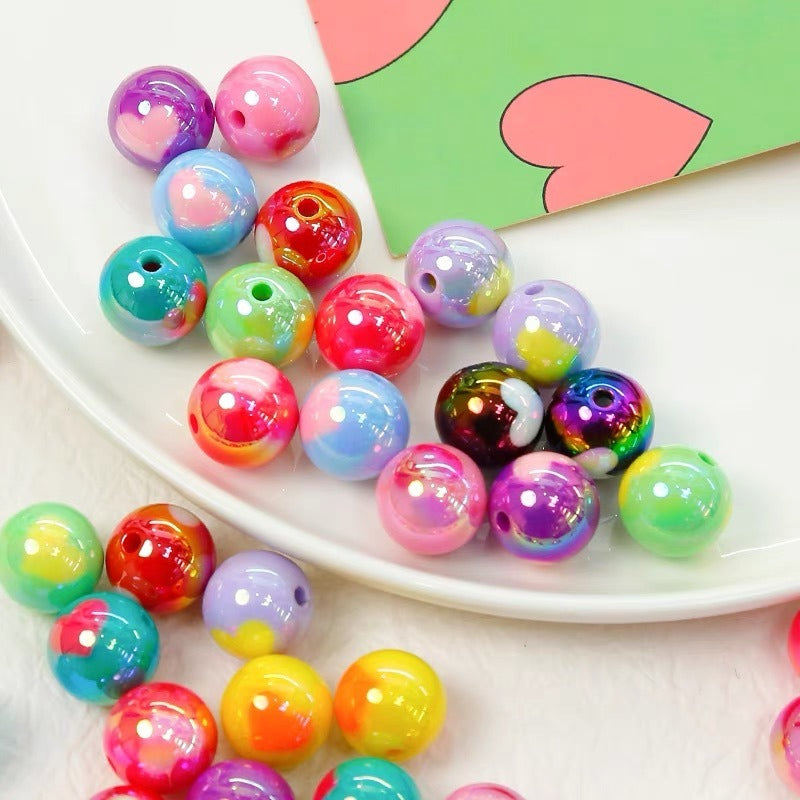 Cream Color Heart Acrylic Beads 16mm Glossy Finish 10pcs 3