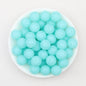 15mm Glitter Silicone Round Beads with 2.5mm Hole 50pcs - Glitter Cyan