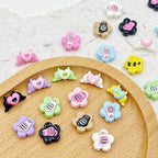 Devil Heart and Kitten Flower Metal Beads 17/15mm Baking Painted 18pcs