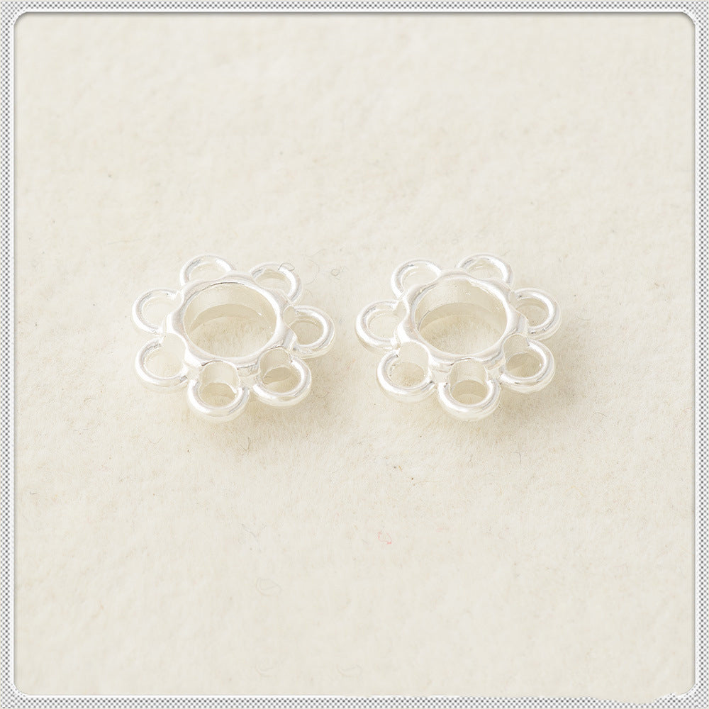 Alloy Flower Spacer Beads 11mm Multi-Hole Tibetan Style 100pcs 3