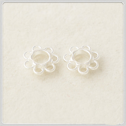 Alloy Flower Spacer Beads 11mm Multi-Hole Tibetan Style 100pcs 3