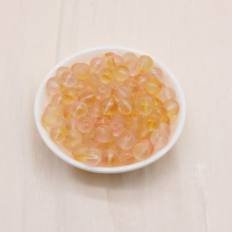 Frosted Glass Beads 8mm Soft Translucent Pastel Colors 50pcs 10