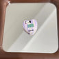 Vertical Striped Puppy Heart Acrylic Beads 25mm 10pcs 6