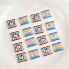 Square Acrylic Beads 17mm Apple Snack Bag Design 10pcs