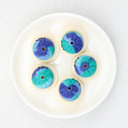 Tie Dye 3D Silicone Focal Beads With Steamer Cute Smiling Dumpling Glitter 20pcs 6