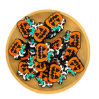 Silicone Focal Beads Western Cow Girl Pumpkin Wearing Turquoise Bow 2