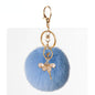 Pom Pom Keychain Alloy Ballet Girl Gold Tone with Rhinestones 8