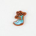Cowboy Boot Blue Silicone Focal Beads 20pcs - Blue