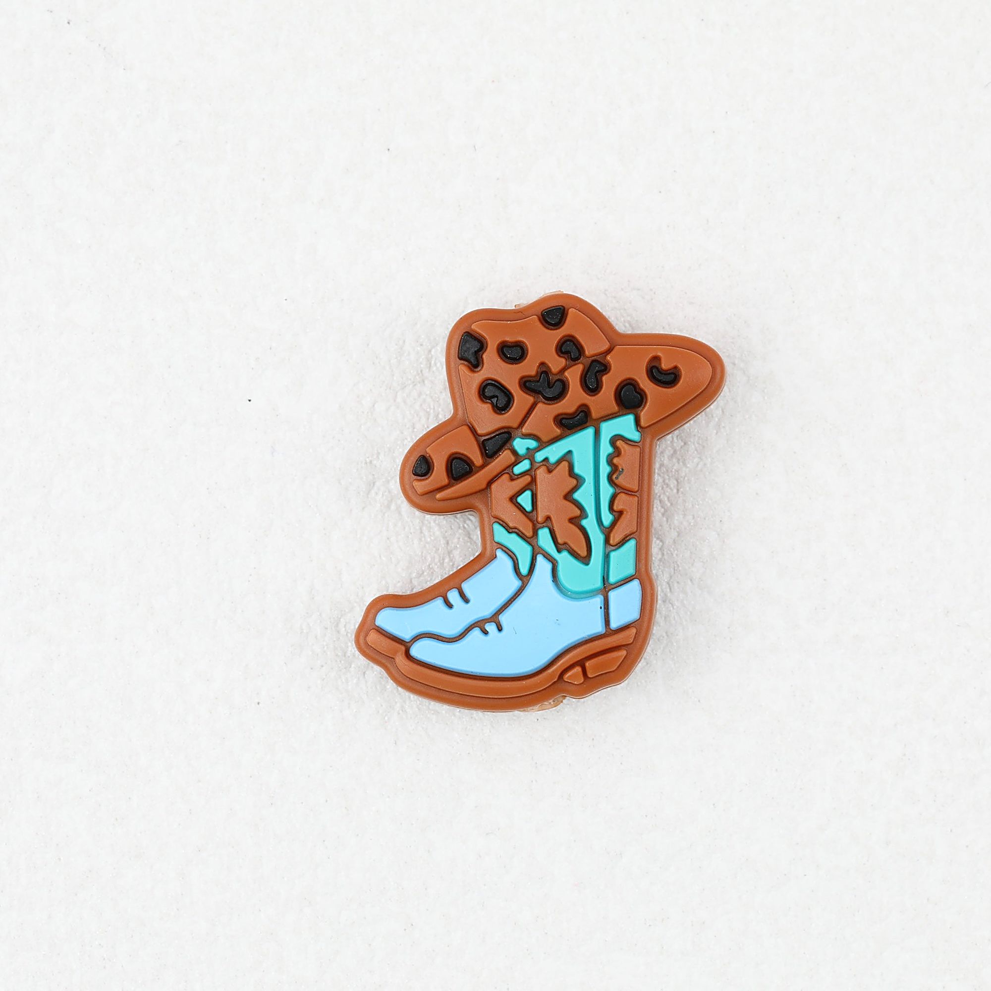 Cowboy Boot Blue Silicone Focal Beads 20pcs - Blue