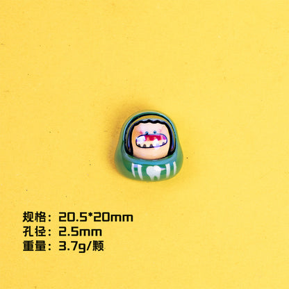 Plating POP BEAN Lucky Star Series Resin Beads Whimsical Characters 10pcs 7