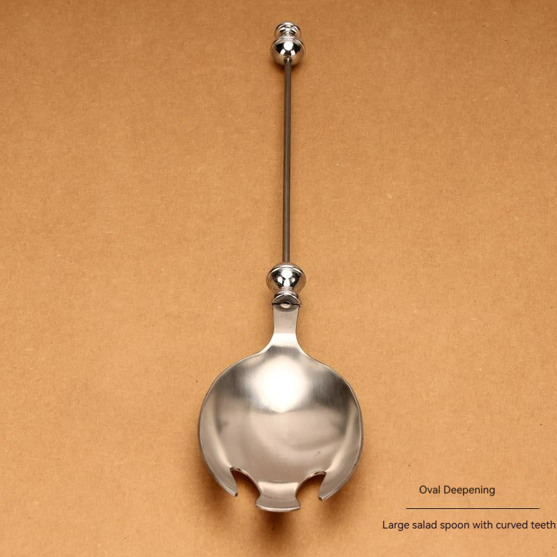Beadable Salad Spoon Stainless Steel Zinc Alloy Bead Handle 11