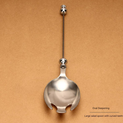 Beadable Salad Spoon Stainless Steel Zinc Alloy Bead Handle 11