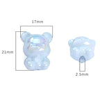 Glossy Little Bear Acrylic Beads 17x21mm Iridescent Pastel 8pcs 5