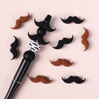 Silicone Focal Beads Beard Handlebar Mustache Textured Curved 20pcs 9