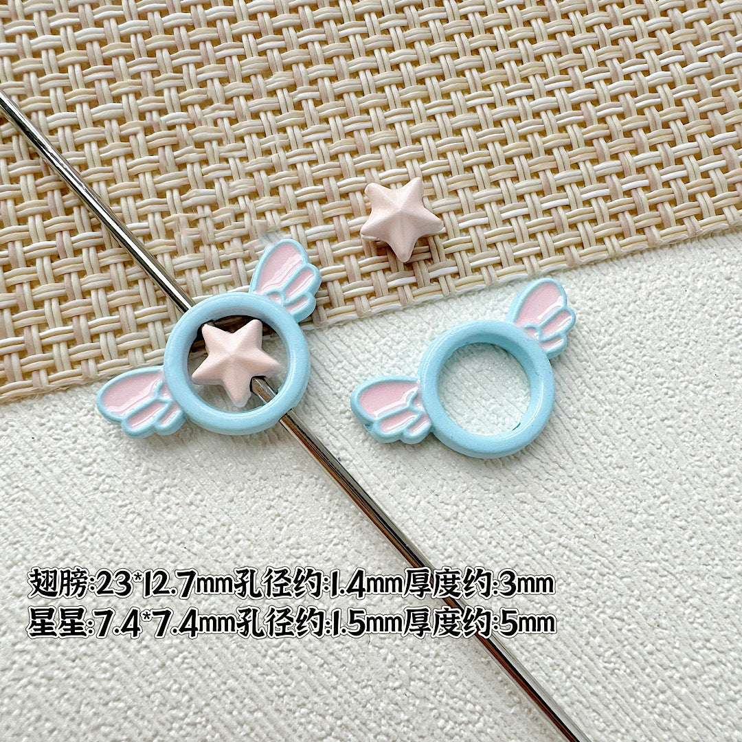 Wand Metal Beads Painted Anime Style Alloy 10pcs 8