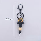 Halloween Silicone Bead Keychain Colorful Spooky Characters Durable 5