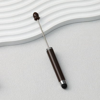 Beadable Stylus Pen Plastic Multi Color 3 in 1 Function - Brown