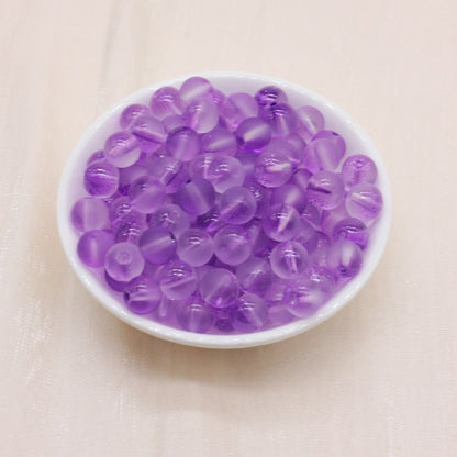 Frosted Glass Beads 8mm Soft Translucent Pastel Colors 50pcs 16