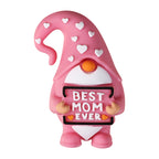 Silicone 3D Focal Beads Mothers Day Pink Hat Gnome Holding Sign 10