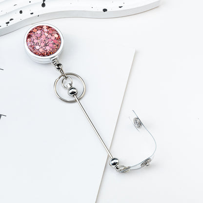 Beadable Badge Bar Reels With Glitter