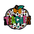 Silicone Focal Beads Teacher Apple With Bow And Leopard Spots 20pcs