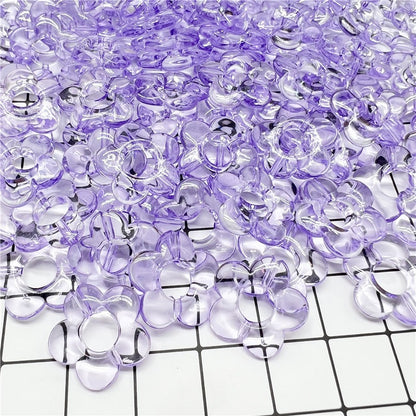 Transparent Hollow Flower Acrylic Beads 19mm Colorful 40pcs 6