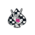 Silicone Focal Beads Checkered Ace Of Spades Hand Rock Sign 20pcs 3