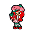 Silicone Focal Beads Strawberry Girl Holding Strawberry 20pcs