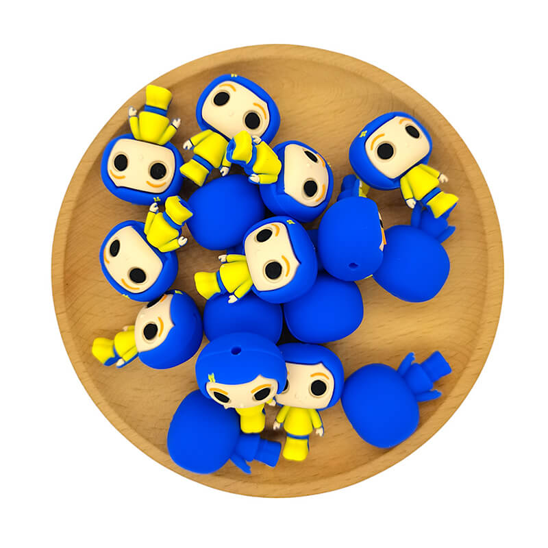 Silicone 3D Focal Beads Coraline With Butterfly Hair Clip 1pcs 2