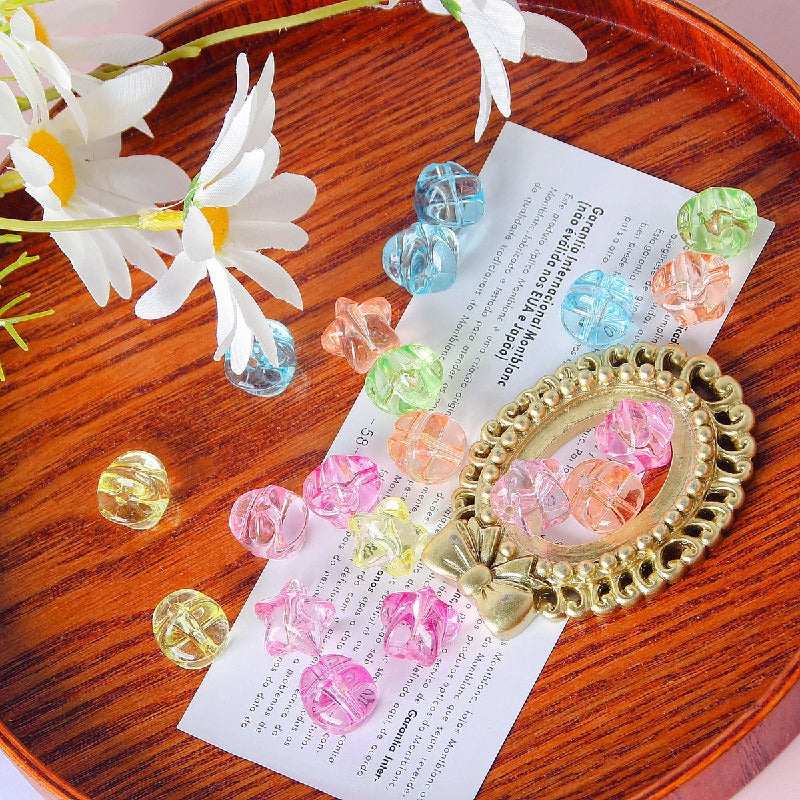 Transparent Star Acrylic Beads 11mm Glossy Translucent 60pcs 4