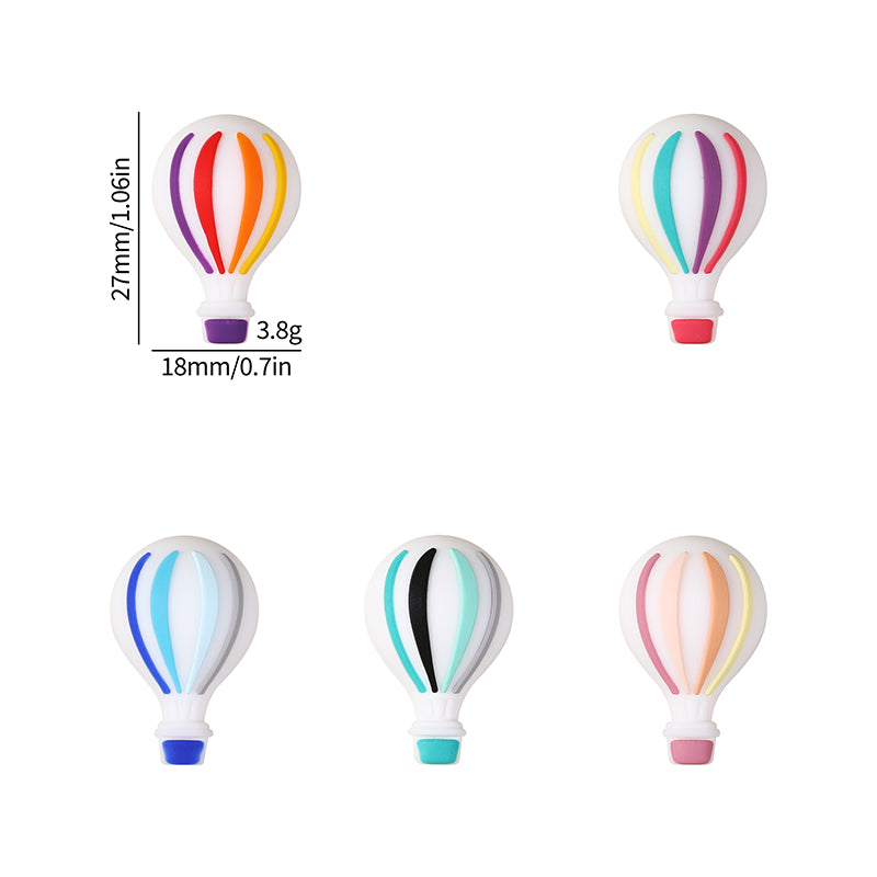Silicone 3D Focal Beads Hot Air Balloon Rounded Balloon Shape 20pcs 9
