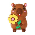 Silicone 3D Focal Beads Capybara Holding Books Flowers Turtles 20pcs 11