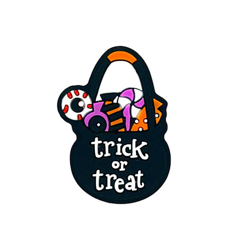 Silicone Focal Beads Halloween Candy Bag With Trick Or Treat Text